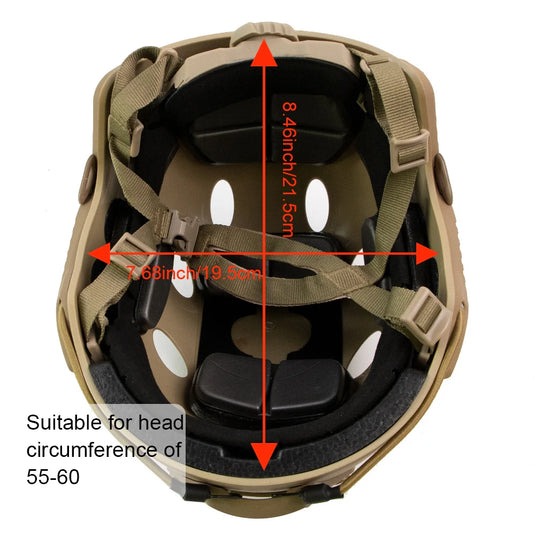 FAST PJ tactical training helmet high-cut version with adjustment knob side rails 12-in-1 suitable for hunting