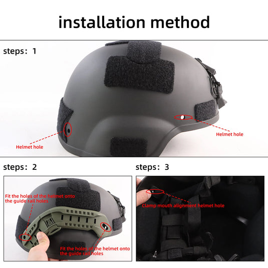 Nylon ACH ARC Helmet Side Rails Tactical Helmet Rail Kit For Mich Tactical Helmet