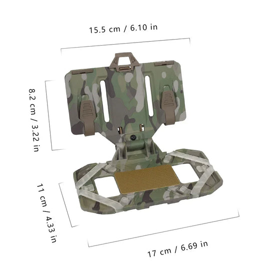 Tactical MOLLE Folded Phone Holder Universal Chest Phone Case Phone Board Holder Hanging Bracket