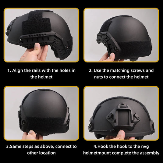 Tactical Helmet Mount Rail Outdoor Fast Mich Helmet Rotatable ARC Nylon Guide Rail