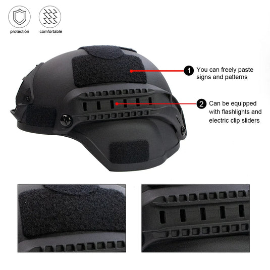 MICH 2000 3mm ABS Plastic Adjustable ACH Tactical Helmet Suitable for outdoor CS games